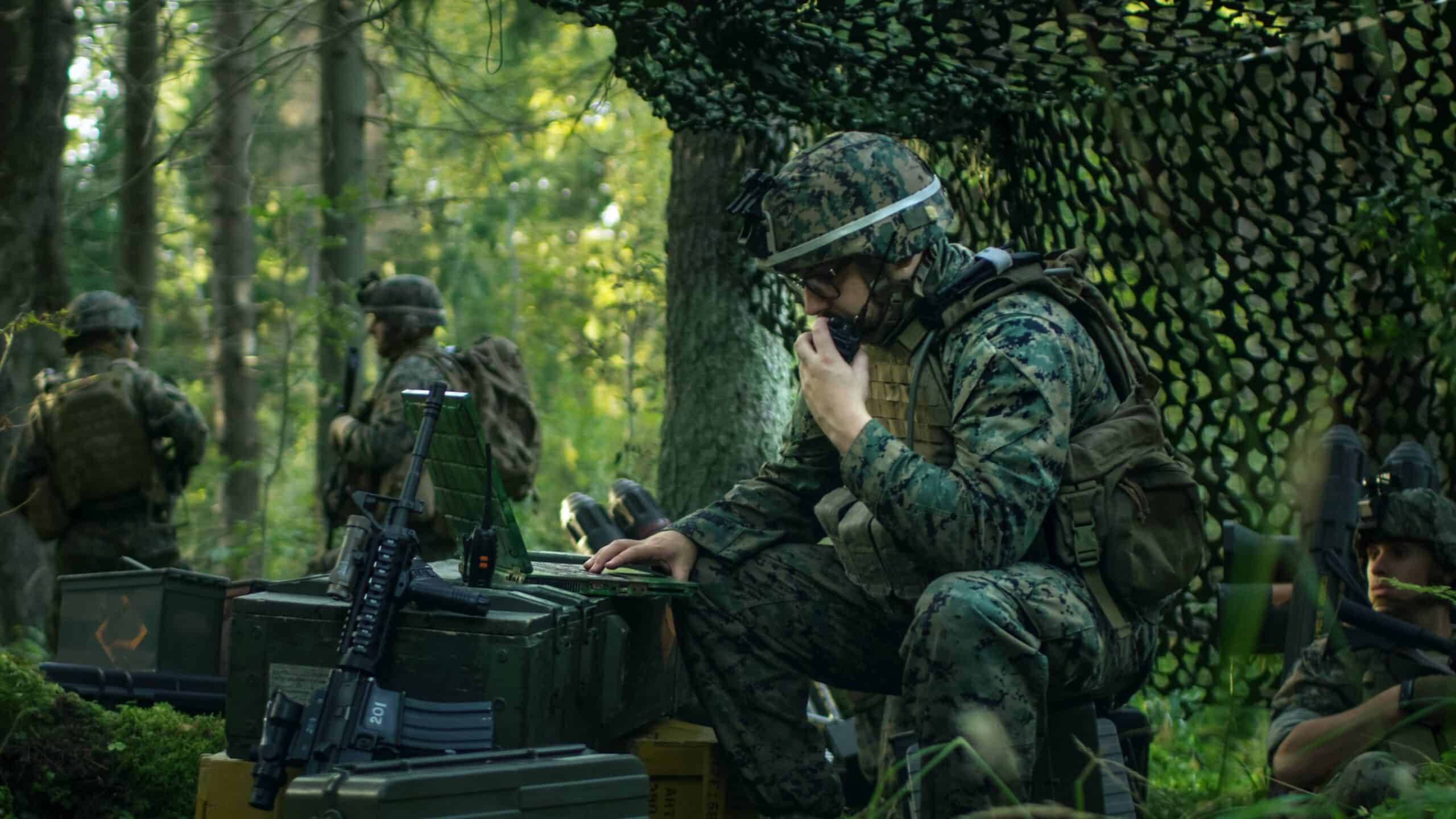 soldiers in forest